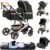 GLOKID Carrito bebé 3 en 1, Carro, Carrito bebé 3 Piezas, Silla Paseo, Sistema de viaje, Plegable, neumáticos de caucho, Con accesorios, Góndola, Adaptateurs, 25 kg (530 Nero)…