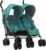 Goliraya Carrito para Gemelos Silla de Paseo Gemelar Cochecito Doble Reclinable y Plegable Sillita Doble Cochecito Hermanos para Bebé Niño de Acero Verde