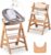 hauck Trona Beta Newborn Deluxe Set de Trona Evolutiva Bebe apta desde el Nacimiento, Tronas de Bebe Evolutiva con Hamaca, Cojín y Bandeja, Silla Bebe Madera – Stretch Beige