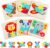 HOTUT Puzzles de Madera de Animales para Niños,6pcs Rompecabezas Puzzle Juguetes Bebes,Puzzles de Madera Juguetes Bebes,Juguetes Montessori Puzzle Bebe Infantiles de Madera,Puzzle Madera para Niños