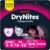 Huggies DryNites Pañales para niña 3-5 (16-23 kg), Clínicamente probado con 5 capas de máxima protección nocturna, 4 packs de 16, Total 64 pañales desechables de noche