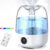 Humidificador de 4L de llenado superior para el dormitorio, humidificador de habitación de 28dB de 35H con boquilla giratoria de 360°, control remoto, temporizador, luz nocturna RGB para niños, oficin