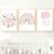 IBXWMNG Juego de 3 pósteres para habitación infantil，decoración de pared，Laminas Decorativas，arcoiris, sol, nubes Cuadros de Niña para Habitación Infantil，A4(sin Marco)