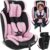 KIDIZ® Silla de Coche bebé | Asiento infantil para coche, asiento para niños, 9 kg – 36 kg, 1-12 años, grupo 1/2/3, universal, homologado según ECE R129/03, Rosa