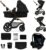 Kinderkraft MOOV2 Silla de Coche 3 en 1, EVA, Mink PRO I-Size, Sistema de Viaje, Cochecito para Bebé, Silla de Paseo, Plegable, para Recién Nacido, Desde el Nacimiento hasta los 3 Años, Negro