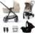 Kinderkraft NEWLY Carrito 3 en 1, I-Size, Para niños, Sistema de viaje, Carrito Para Bebes, Silla De Paseo, Ligera, Carro Bebe, Cochecito 3 Piezas, Plegable, desde el nacimiento hasta 22 kg, Beige