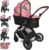 Lorelli cochecito 2 en 1 Glory capazo, asiento deportivo reversible, hasta 22 kg, color:rosa