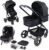 Mobiclinic® Kids, Carrito de bebé 3 en 1, Silla de paseo + Capazo + Silla de coche, Darky, Normativa I-size, Plegable, Mosquitera, Chubasquero, Filtro UV50+, Monomando, Freno de pie, Hasta 13 kg