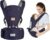 Mochila Porta Bebé con Asiento a la Cadera Soporte Lumbar para Recién Nacido, Bebé y Niño Pequeño, Gran Capacidad de Almacenaje, 100% Algodón Ligera y Transpirable