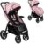 MoMi MIYA EVA Silla de paseo para niños a partir de 6 meses (hasta 22 kg), arnés ajustable de 5 puntos, cesta de la compra, saco para los pies, portabebidas, protector de lluvia y mosquitera