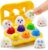 MOONTOY Huevos Juguetes niños 6 PCS Pollito Huevos Sorpresa niños Juego para Aprender Formas y Colores,Juegos Educativos niños 2 años Regalos para Garçon Niñas de 1 2 3 años