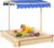 Outsunny Arenero de Madera para Niños con Techo Cajón de Arena Toldo Ajustable Espacioso 120x120x120 cm para Jardín Exterior al Aire Libre Color Madera Natural