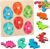 Rompecabezas de Madera Montessori Dino, Montessori Puzzles de Madera Juguetes Bebes, Dinosaurios Rompecabezas de Madera, Juegos Montessori Puzzle Madera Dinosaurios, para Niñas y Niños de 1 2 3 Años