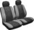 Sakura Merton SS3633 – Fundas para Asientos delanteros y Reposacabezas de Coche, Universales, Dobladillos Elásticos, Compatibles con Airbags Laterales, Aptas para Lavadora, Color Negro y Gris