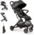 Silla de Paseo Interbaby | Carrito Bebe desde Nacimiento hasta 48 meses o 22 kg | Botón Plegado rápido, Amortiguadores, Capota XXL Intercambiable, Cochecito bebe Minimum Plus Space Negra