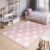 TAPISO Pinky Alfombra de Habitación Infantil Bebé Juvenil Alfombra para Niños Alfombra de Juegos Diseño Moderno Rosa Blanco Estrellas Pelo Corto Suave 80 x 150 cm