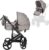 TORAL Carrito Bebe 2 en 1 – Cochecito Bebe Convertible y Versátil con Accesorios, Carro Bebe 2 Piezas, Elegante y Práctico Coche para Bebé, Ideal para Viajes y Paseos Urbanos. Modelo Corinto Gris