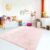 TT Home Alfombra Habitación Infantil De Juego Bebe Lavable Moderna Color Monocromo, Color:Rosa, Tamaño:60×100 cm