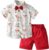 Volunboy Niño Floral Camisa + Pantalones Cortos Conjunto, Verano Manga Corta Bermudas Traje