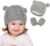 VUCDXOP Juego de gorro de bebé recién nacido y manoplas para rascar suave gorro de invierno de punto, gorro cálido y mitones 0-18 m para 0-18 meses