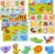 WuGU 5 Piezas Puzzle Madera, Juguetes Montessori 1 Año, Juegos Educativos Niños 2 3 Años, Puzzles de Madera de Animales/Dinosaurio/Vehículo/Fruta/Números, Regalo de cumpleaños, Navidad