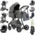 Zkiprm Carrito Bebe 3 en 1, Carro Bebe 3 Piezas con Silla de Auto y Capazo Giratorio, Carrito Bebe Portátil Plegable con Un Clic, Mayor Calidad Alto Marco de Aluminio Conjunto Paisaje Carrito de Bebe