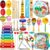 ZLPBAO 34Pcs Juguetes Instrumentos Musicales, Instrumentos Musicales Madera para Niño, Educativo Musical para Bebés, Juguetes Madera Bebe, Juguete y Regalos para Niños de Navidad y Cumpleaños