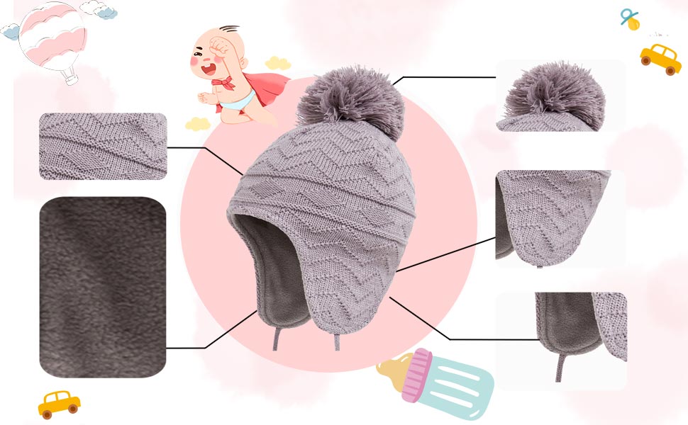 Bambino Cappello Invernale Berretto in Maglia