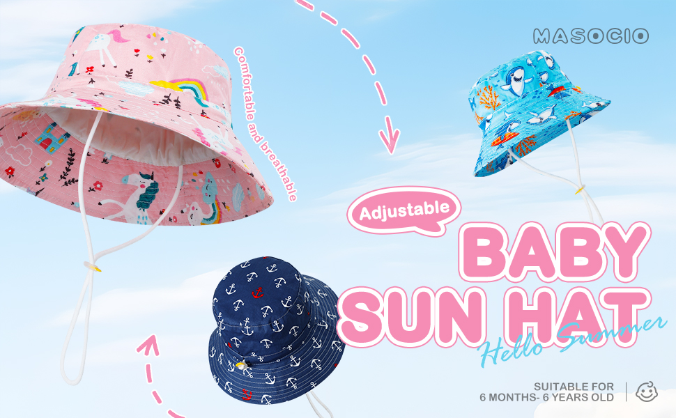 Sombrero Niño Niña de Sol Verano 6 12 18 24 Meses Gorro Bebe Gorrito UV Bebé Playa 1 2 3 4 5 6 Años