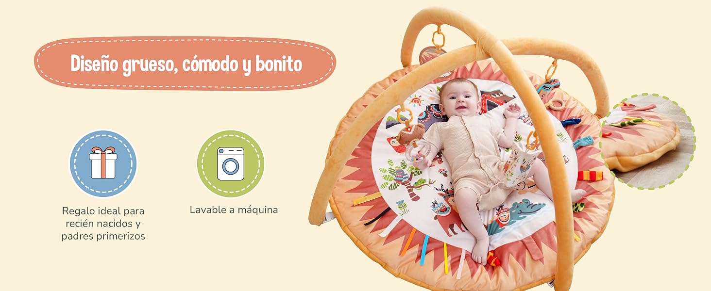 Alfombra Montessori Bebé 0-12 Meses Con Arcos | Alfombra Progresiva Para Niñas Y Niños