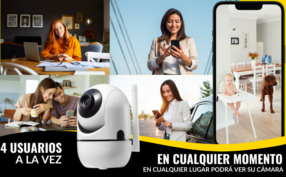 Camara de Vigilancia Wifi Interior Con detección de Movimiento y Visión Nocturna