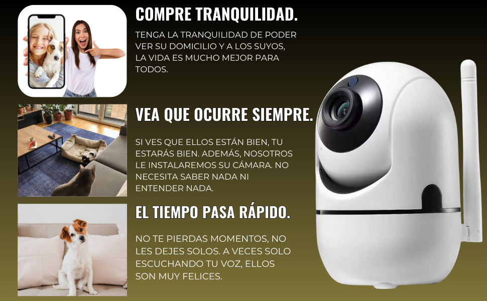 Camara de Vigilancia Wifi Interior Con detección de Movimiento y Visión Nocturna