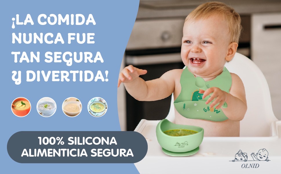 vajilla infantil de silicona vajilla completa silicona bebe vajilla bebe con babero 