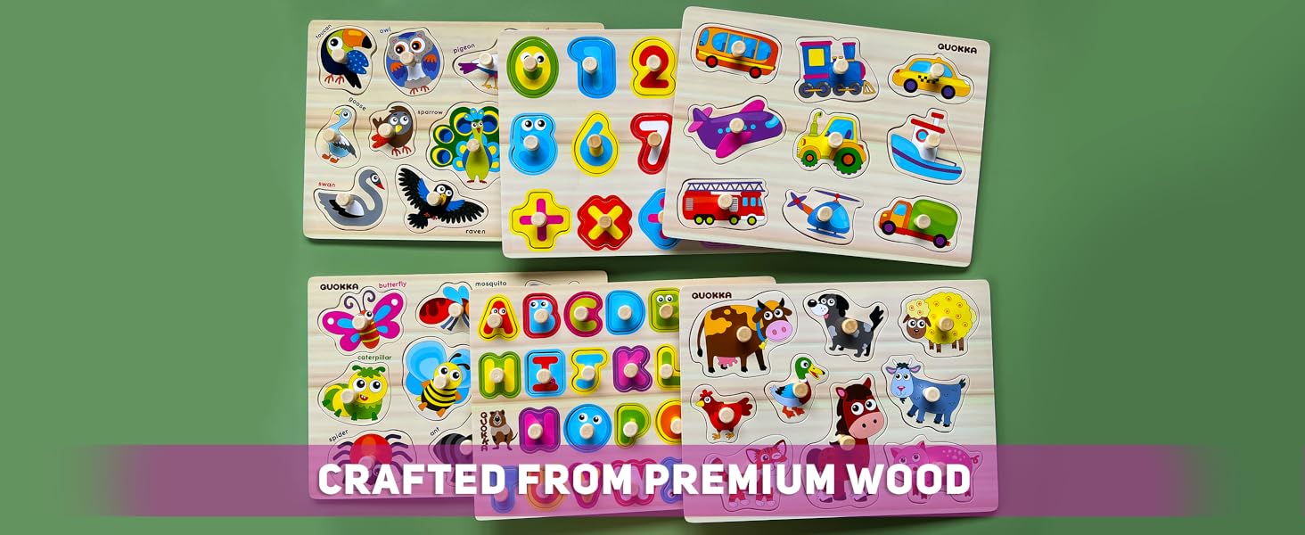 abc puzzle set with handles in a rack for toddlers ages 1-3 or 3-5 years kids Numbers Alphabet