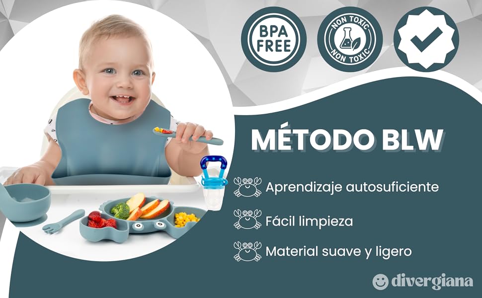 bebe vajilla silicona ventosa chupete fruta infantil plato platos con cubiertos bebé ventosas