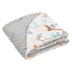 Joyz Einschlagdecke Kapuze Safari grauem Minky Babyschale Kinderwagen Bugy Kuscheldecke Babydecke