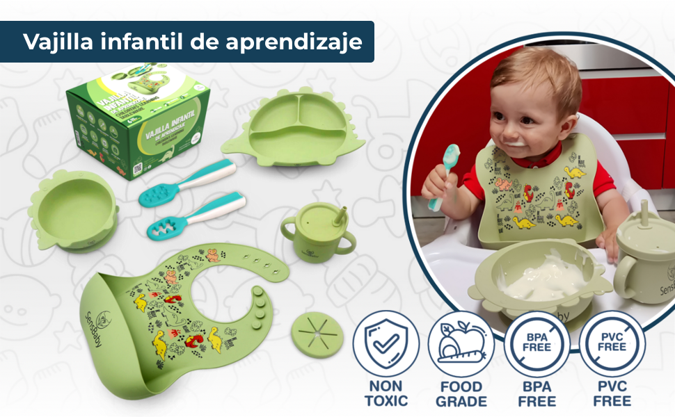 SensBaby Vajilla Bebe Silicona Aprendizaje