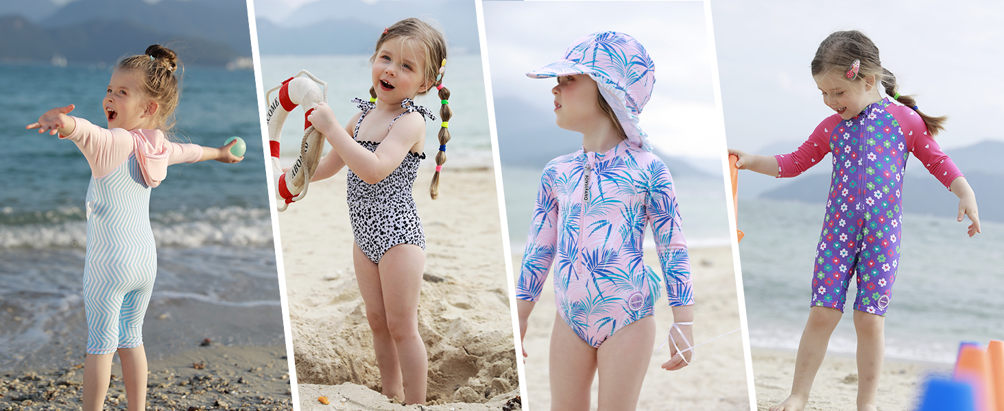 BONVERANO Trajes de baño bebé niña UPF 50+ Protección solar