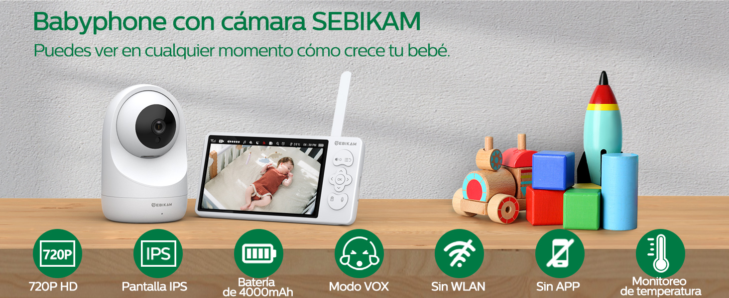 SEBIKAM 5,5" Camara Vigilancia Bebé