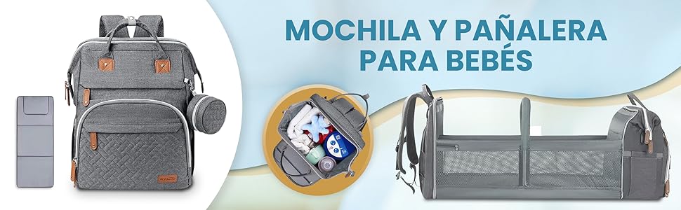 Mochila Bebe Pañalera Multifuncional Bolso Carro Bebe