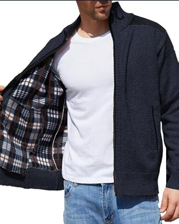  LUVCES Cardigan Hombre Casual