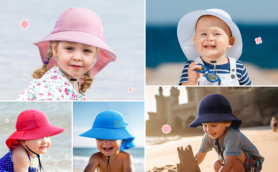 Sombrero Niño Niña de Sol Verano Gorro Bebe Gorrito UV Bebé Exteriores Playa Edad 1 2 3 4 5 6 Años