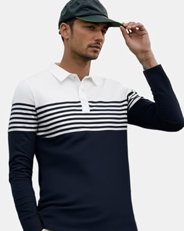 LUVCES Polo Hombre Manga Larga