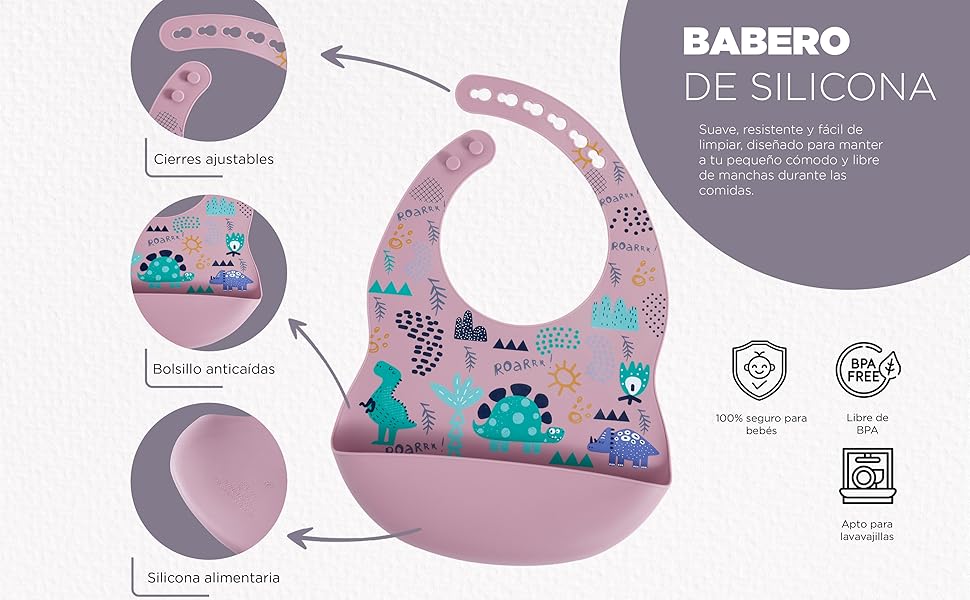 Babero ajustable con bolsillo grande