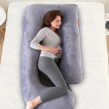 Cojín para dormir de lado, forma de U almohada de lactancia XXL