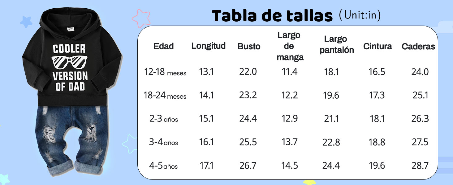 Amissz Bebé Niños Impreso de Letras Sudadera con Capucha y Pantalones Vaqueros Conjunto Rojo