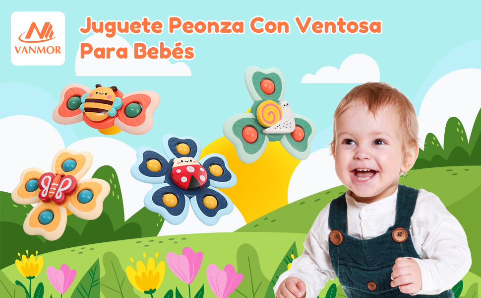 Juguetes giratorios con ventosa para bebé