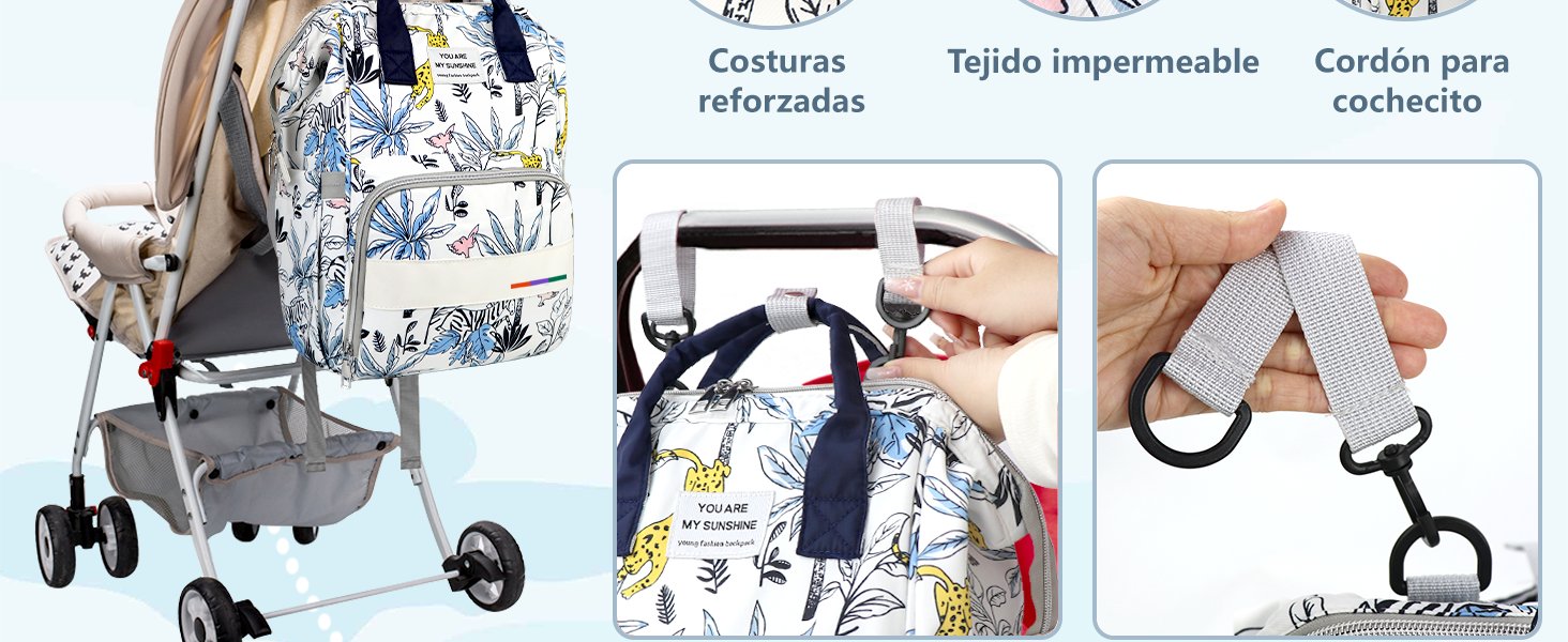 Mochila Bebe Mochilas para Pañales Bolso Maternidad de Gran Capacidad Mochila 