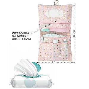 Hamur Home Organizer und Kosmetiktasche 2in1 für Mamas für Windeln, Creme, Tücher, Baby Organizer