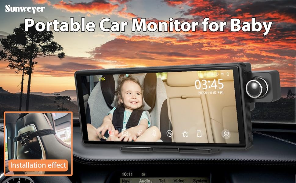 Monitor de coche portátil para bebés